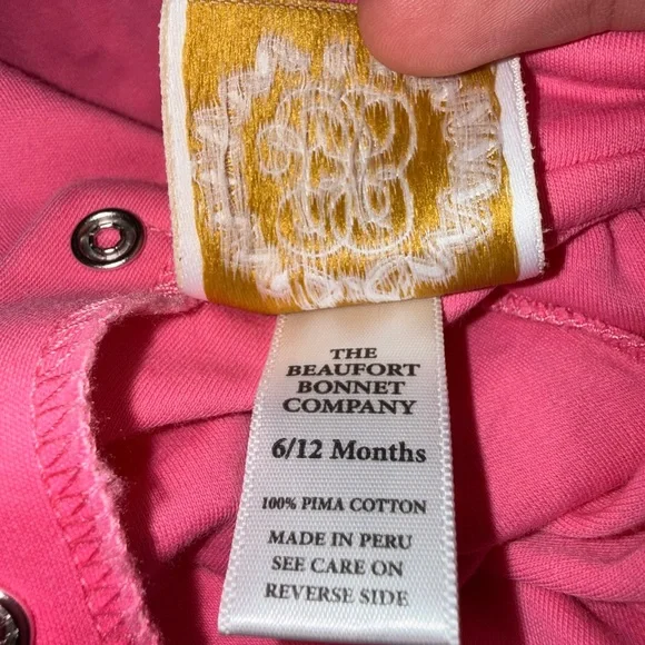 Pristine TBBC Hampton’s Hot Pink Maude's onesie Peter Pan collar 6-12 Months - Picture 8 of 9